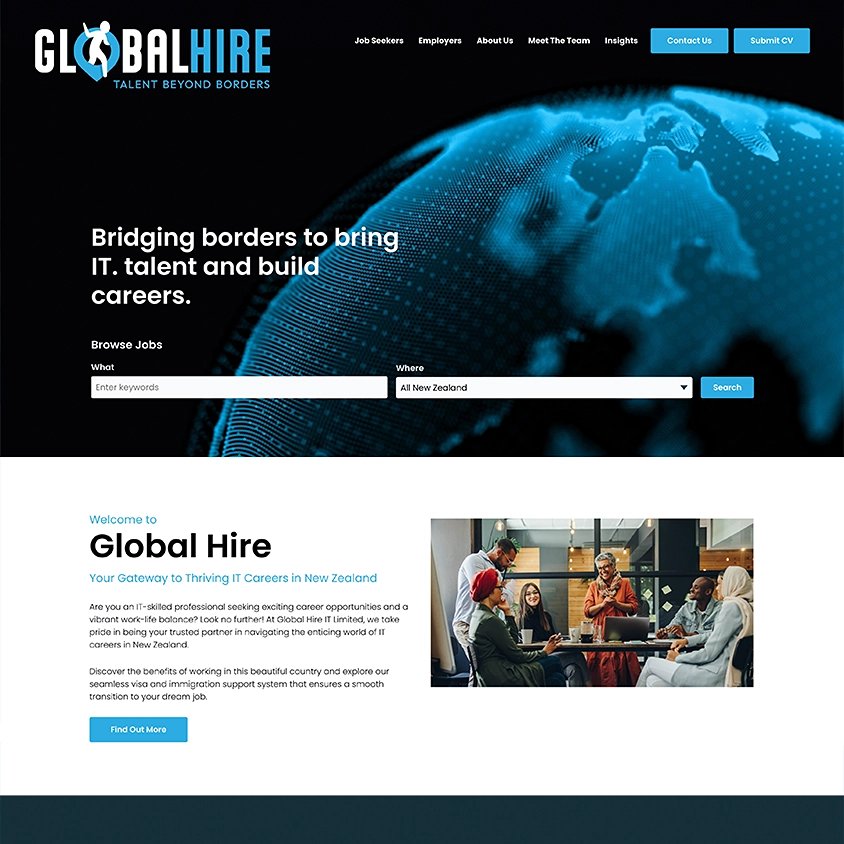 new zealand website design for global hire